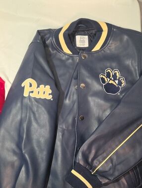 Pro Edge Navy and Gold Varsity Jacket with Paw Patch